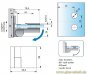 Nivello 90° Glas-Wand LINKS Hebe-Senk INNENBEFESTIGUNG Anschlag glanzverchromt