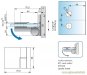 Nivello 90° Glas-Wand RECHTS Hebe-Senk INNENBEFESTIGUNG Anschlag mattverchromt