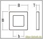 eins. selbstkl. quadratische Griffmuschel 35x35/60x60 (Stk) Edelstahl matt t=4mm 35x35