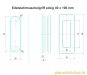 einklebbare eckige Design Edelstahl Griffmuschel beidseitig 40 x 100 mm für 8-12 mm Materialstärke 