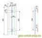 beidseitiger quadratischer Sauna Messing-Holzstangengriff h=320 glanzverchromt/Holz