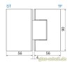 Artikelbild 3 des Artikels “Modesta/Luno Duschpendeltürbeschlag Glas-Glas 180° für 6-12 mm Glas glanzverchromt“