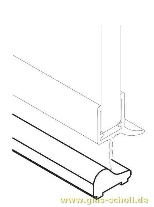 unterer gerader Schwallschutz SILBER GLÄNZEND (2490 mm) Duschdichtung 