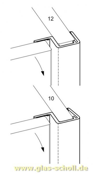 Anschlagdichtung 90° (2500mm) für 10 Glas 