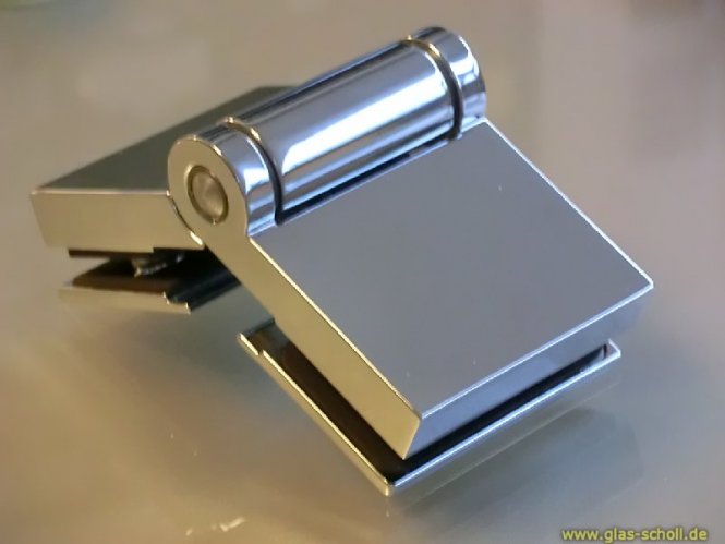 Flinter Glas-Glas 135Grad Duschtürband glanzverchromt