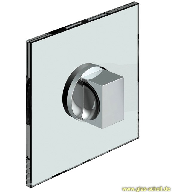 einseitig flächenbündiger Glastürgriff, für 8-10mm Glasstärke glanzverchromt