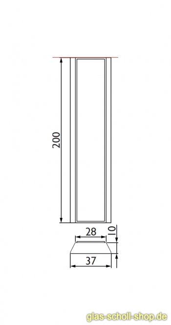 beidseitig selbstklebende Griffleiste wahlweise in h=200 und h=400 b=37 Edelstahloptik gebürstet