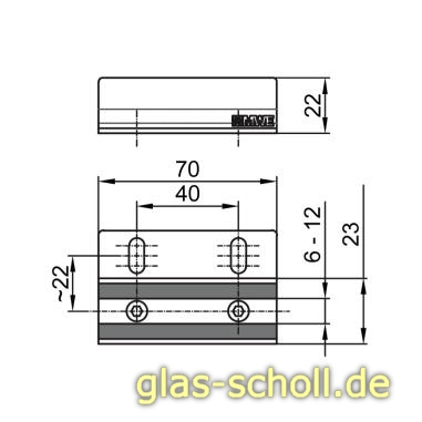 MWE Edelstahl Bodenführung Schrankbefestigung für Glas Edelstahl geschliffen