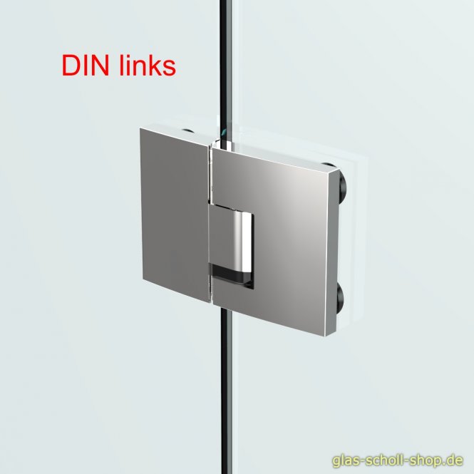 Pavone flächenbündiges Hebe-Senk-Pendeltürband Glas-Glas 180° glanzverchromt DIN-Rechts