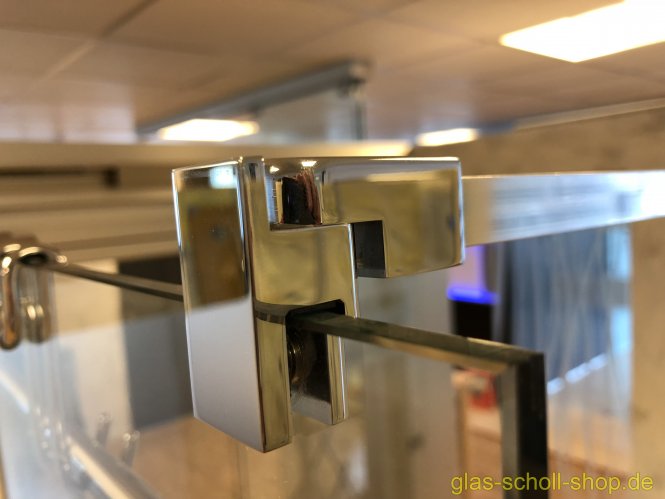 drehbarer Glas-Adapter für quadr. Stabilisierungsstange 15x15 glanzverchromt