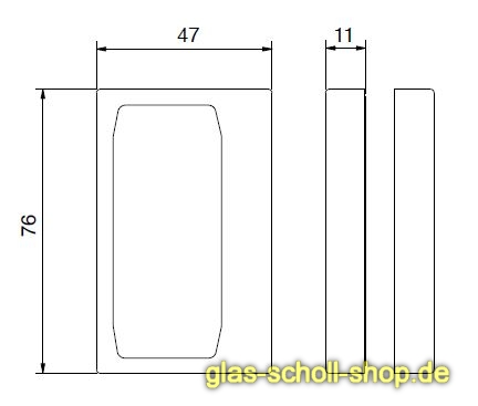 Glastürgriff/Muschelgriff selbstklebend 47x76x11mm glanzverchromt