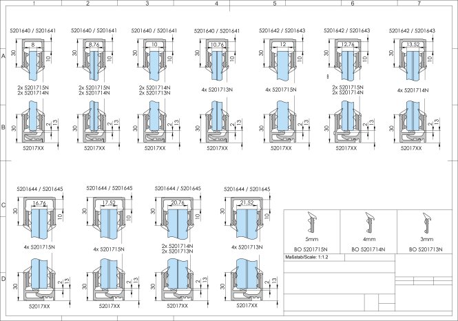Rahmenprofil einteilig 5m Alufarbig für 8-10,76 mm