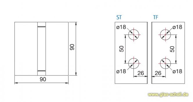 Farfalla 180° Glas-Glas Duschtürband (nach innen hin öffnend) glanzverchromt