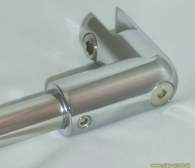 runde Stabilisierungsstange 45° GLAS-WAND 415 mm glanzverchromt (MS7)