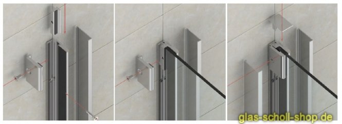 Wandanschlussprofil/Klemmprofil für 6/8/10mm Glas (Duschen geeignet) für 8mm Glas - 2,01m silber matt (naturfarbig eloxiert)