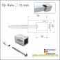 stumpfer 90° Wandadapter für quadr. Stabilisierungsstange 15x15 GLAS-WAND glanzverchromt