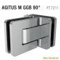 MWE Agitus-M Pendeltürband 90° Glas-Glas mittig Edelstahl geschliffen