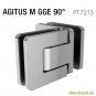 MWE Agitus-M Pendeltürband 90° Glas-Glas aussen Edelstahl geschliffen