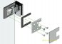 Flamea+ 90° extrastark Glas-Glas Pendel-Duschtürband (verdeckte Verschraubung) glanzverchromt