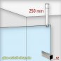 eckige Decken-Stabilisierungsstange 250 mm GLAS-DECKE (kürzbar) SET - Chrom-Design