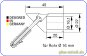 schräger 45° Wandadapter für runde Stabilisierungsstange 16mm GLAS-WAND glanzverchromt (MS7)