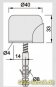 Türpuffer, für Innentüren d=40mm neusilber eloxiert Bodenmontage weiß