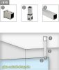 Artikelbild 4 des Artikels “eckige Decken-Stabilisierungsstange 250 mm GLAS-DECKE (kürzbar) SET - Chrom-Design“