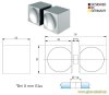 Artikelbild 4 des Artikels “eckiger quadratischer beidseitiger Glastürgriff 32x32x30mm LB14mm glanzverchromt“