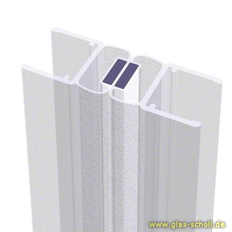 fluchtendes Magnetprofil 180° (2500mm) stumpfe Mittel-Duschdichtung für 6-8mm Glas-ÜBERLÄNGE 