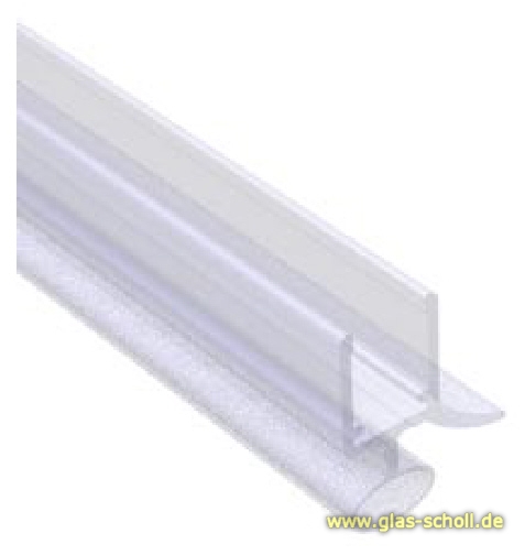 unteres Wasserabweisprofil mit 135° Lippe und Rundbalg (1000mm) 6-8mm Glas 