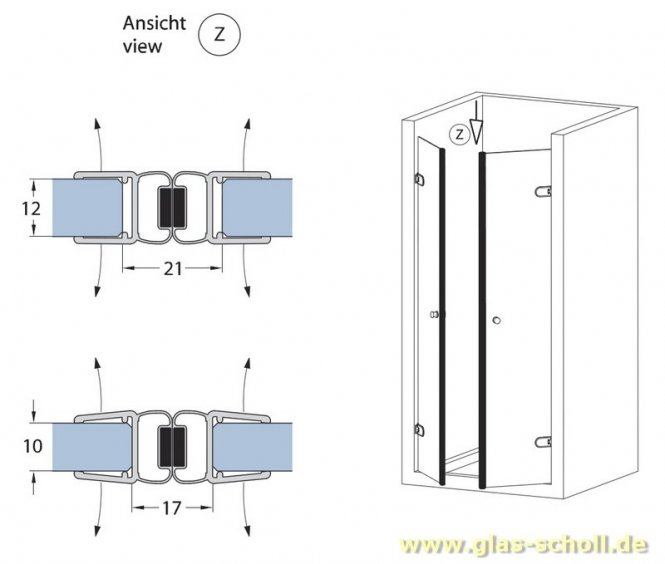 180 Grad (stumpf) Magnet-Duschdichtung für 10-12mm Glas (2500mm) 