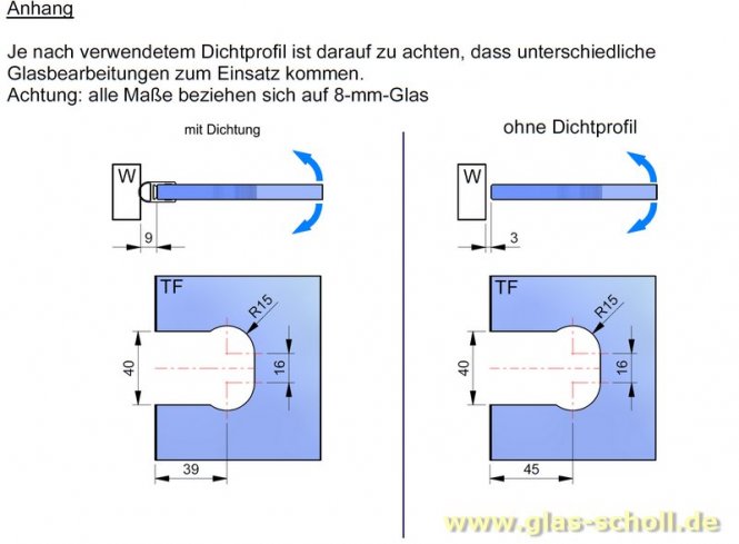 Flamea 90° Glas-Wand Pendel-Duschtürband (verdeckte Anschraublasche) glanzverchromt