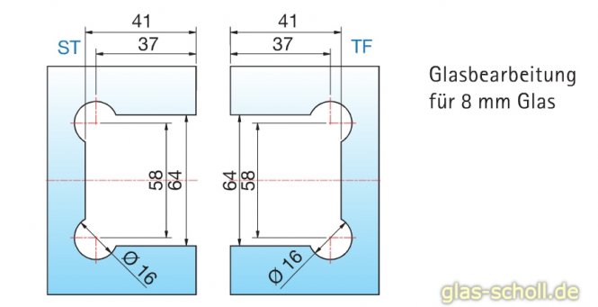 Modesta/Luno Duschpendeltürbeschlag Glas-Glas 180° für 6-12 mm Glas glanzverchromt