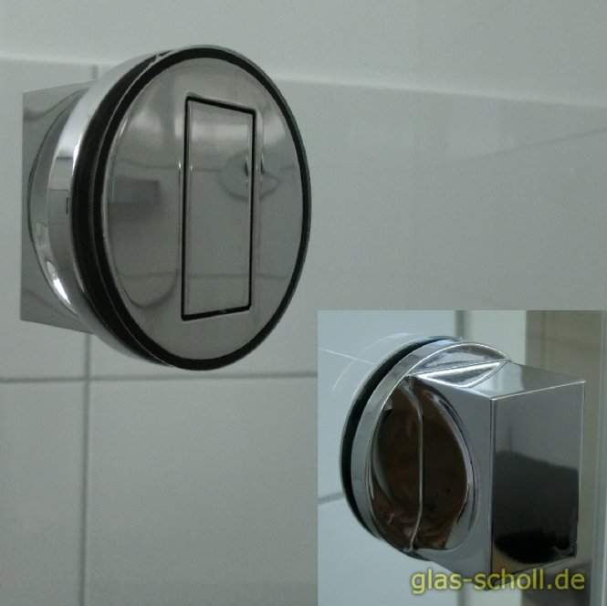 einseitig flächenbündiger Glastürgriff, für 8-10mm Glasstärke glanzverchromt