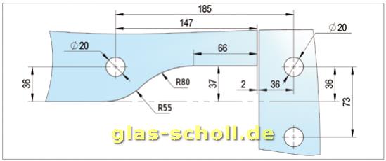 Winkel Oberlichtbeschlag PT 40 Edelstahl gebürstet