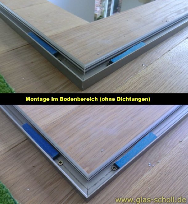 Boden-Wand-Profil mit Silikonband (U-Profil) silber matt