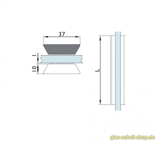 beidseitig selbstklebende Griffleiste wahlweise in h=200 und h=400 b=37 Edelstahloptik gebürstet