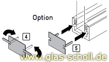 Endkappe für Boden-Wand-Profil Edelstahl