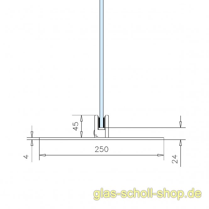 Mobiler Hygieneschutzfuss flach mit Klemme V2A
