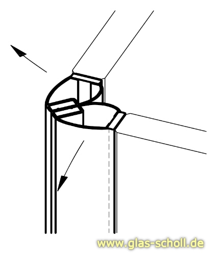 selbstklebende 90 Grad Magnet-Eck-Duschdichtung (2500mm) 8-12mm Glas 