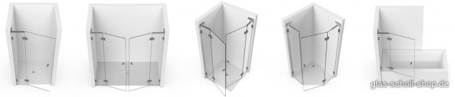 Stabilisierungswinkel für Glasduschen LINKS - glanzverchromt