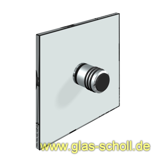 einseitiger Türgriff mit einseitigem Puffer+Gummiringen d=30 Lochbohrung 14mm MS7 glanzverchromt