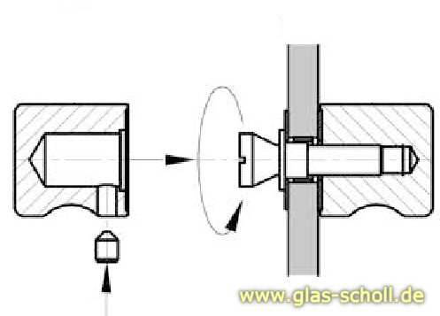 beidseitiger quadratischer Türgriff 30x30x30 für Lochbohrung 10mm glanzverchromt