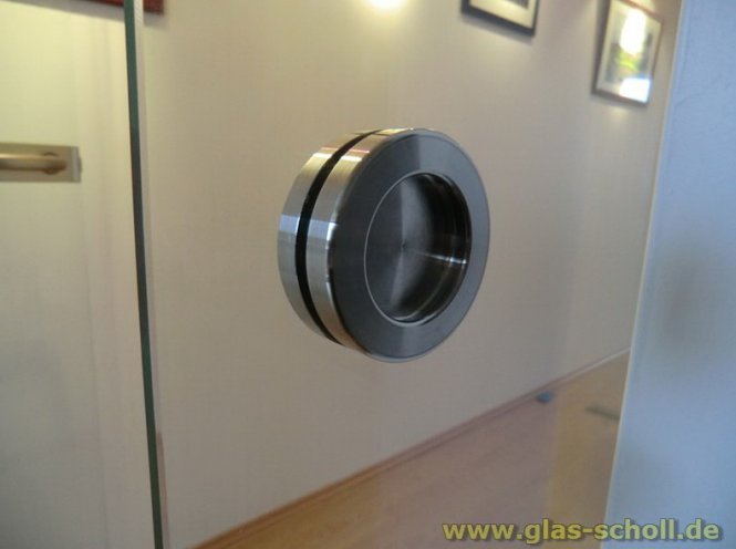 selbstklebende runde Edelstahl Griffmuschel (Paar) (kein Loch nötig) d=64 Edelstahl