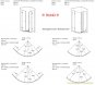 unterer gebogener Schwallschutz weiss (~775 mm) 1 schalig r=500mm Duschdichtung 