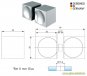 eckiger quadratischer beidseitiger Glastürgriff 32x32x30mm LB14mm glanzverchromt