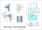 Pavone flächenbündiges Hebe-Senk-Pendel Duschtürband Glas-Wand 90° Anschraublasche außen 