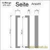 Artikelbild 5 des Artikels “beidseitiger eckiger DESIGN-Edelstahl Stossgriff (Lochb.14mm) Länge 475mm“