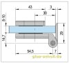 Artikelbild 5 des Artikels “Zargen-Glastürband mit Anschraubplatte, rund Türgewicht 50kg Alufarbig eloxiert E4/EV1 “
