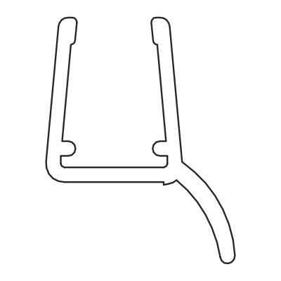 Wasserabweisprofil 135° (2500mm) Duschdichtung für 6-8mm Glas - ÜBERLÄNGE 